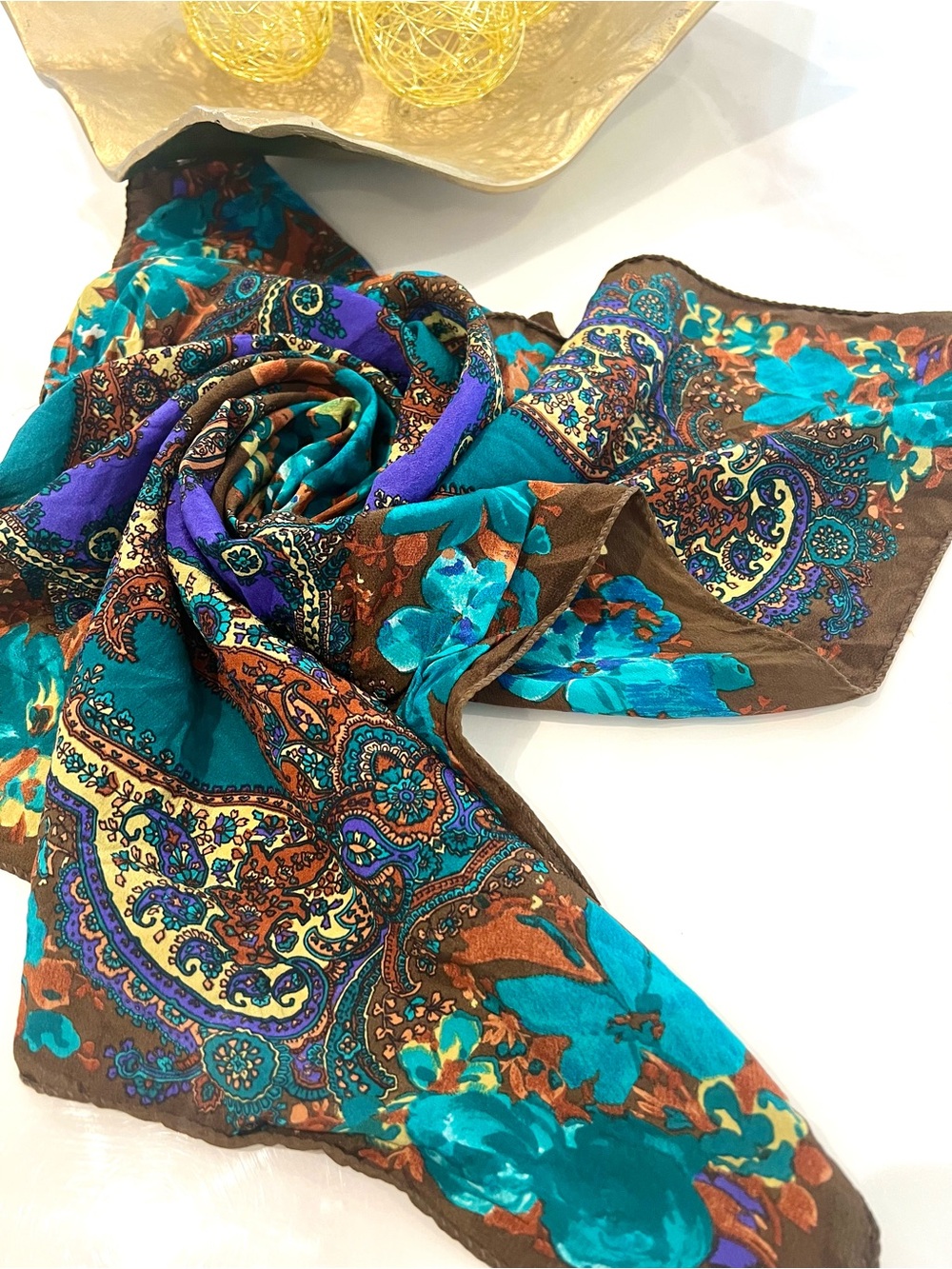 Silk eclectic scarf 29” by 29”